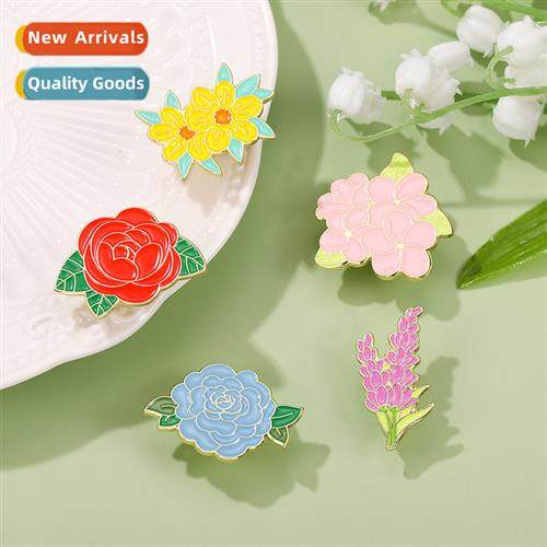 New plant flowers series alloy brooches colorful bright flow