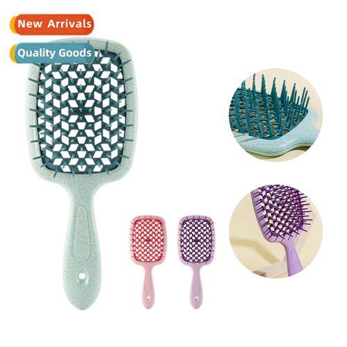 New biodegradable straw scalp massage hollow air cushi comb