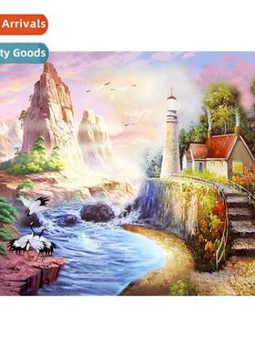 New modern living room small hmade full diamd lscape decorat