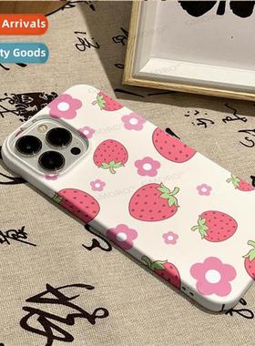 ins strawberry iphe14pro cell phe case apple 13promax korea