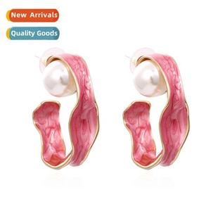 versatile shaped Korean retro simple earrings inlai style