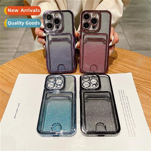 适用iPhone15promax electroplated card case Apple 13 gradient