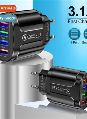 Light Up 4USB Cell Phe Charger LED Lights 4USB Charger Charg