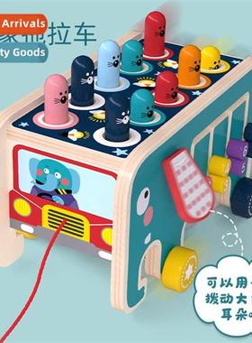Multi-functi gopher baby knocking wooden tractor police car