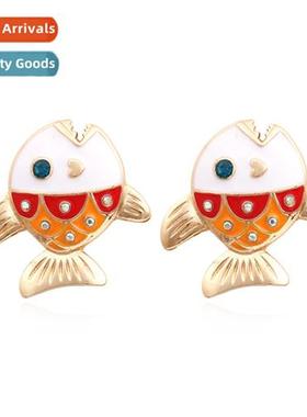 New simple small animal alloy earrings fashi smearing splici