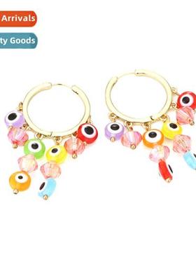 persalized ins wind macar beaded eyes earrings niche exagger