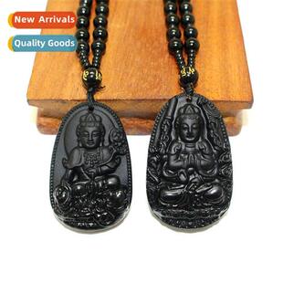 New Zodiac jewelry imati obsidian Buddha necklace eight guar