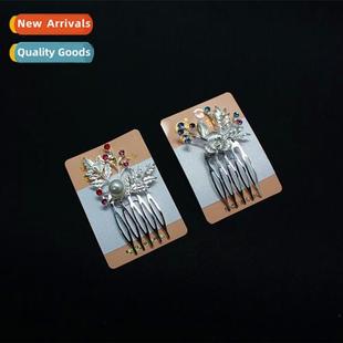 diamd flower bride accessories female pearl comb plug