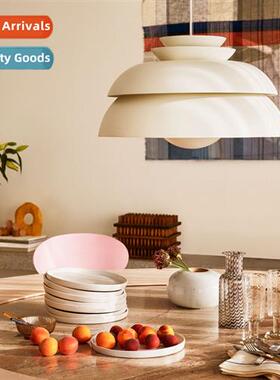 Dining room chelier single head round table minimalist wabi-