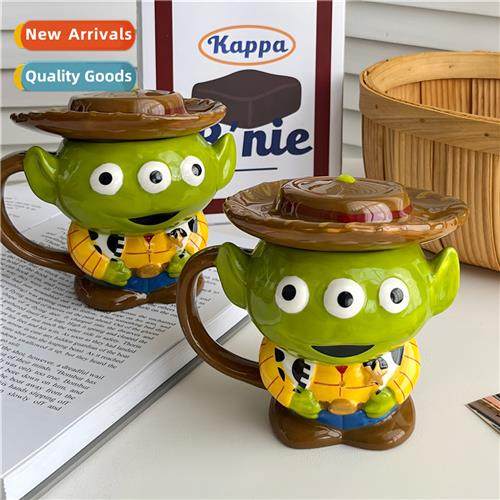 American retro cute carto three-dimensial ceramic cup ins wi