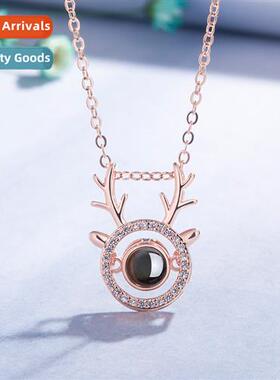 n  100 languages I love you antler pendant diamd zircia proj