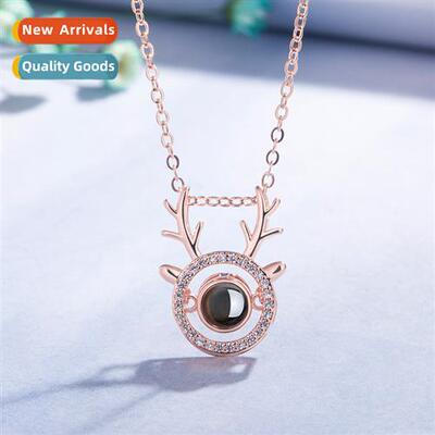 n  100 languages I love you antler pendant diamd zircia proj