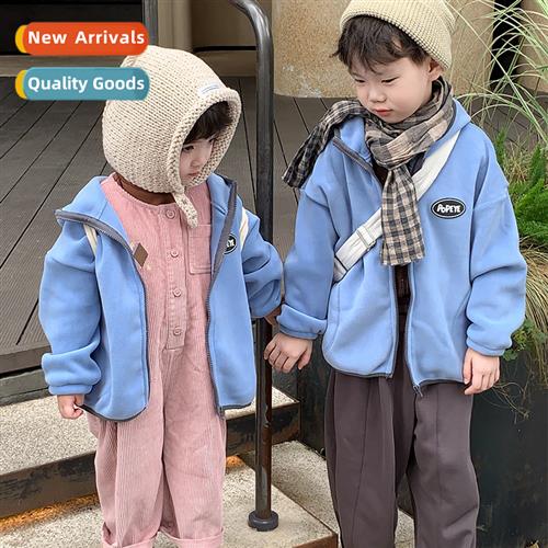 Autumn and winter new childrens Ollie fleece hooded sweatshi
