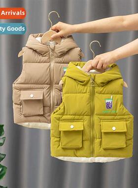 Childrens clothing boys hooded vest outside baby spring, fal