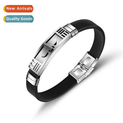 Skelet tanium steel mens persalised bracelet jewellery stain