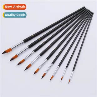 Black Nyl Rod Oil Glossy Brushes Watercolor Hair Pointed