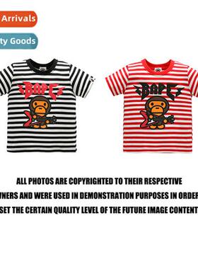 Childrens hipster MILO rock bassist striped T-shirt