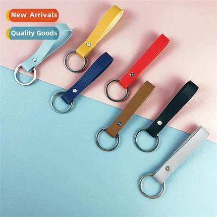 PU lear car metal key pendant key ring can be customized LOG