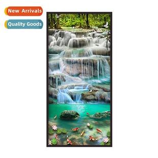 nine fish full painting lscape new waterfall Diamd picture