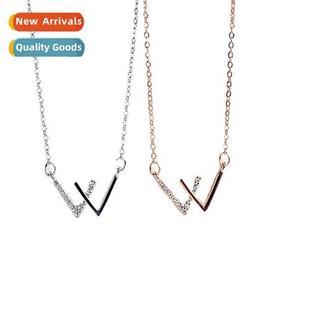female necklace sterling silver temperament simple letter