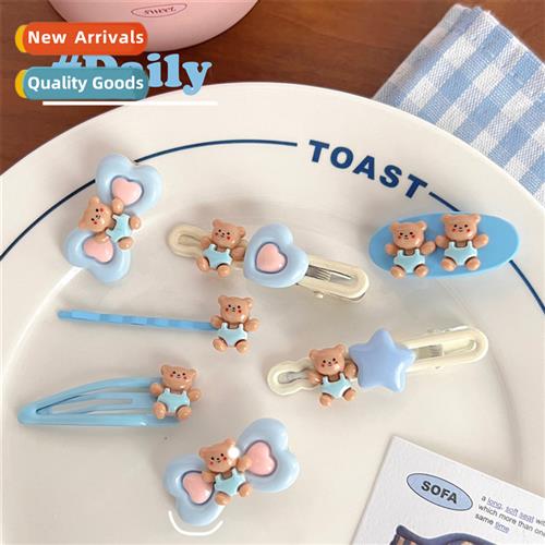 Blue love bear series  clips duckbill clip bangs clip sweet