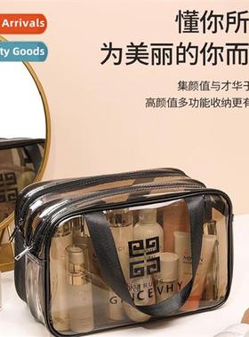 Wet  dry separati wash bag double layer portable travel tran