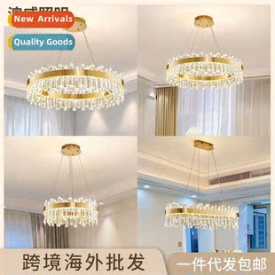 Model light luxury crystal chelier round square hotel villa