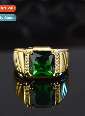 Four claws emerald domineering mens ring      fashi square s
