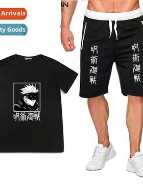 Anime Jujutsu Kaisen Spellback Battle Printed Cott Short Sle