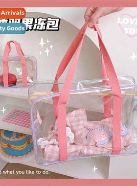 Transparent hbag students sweet ins wind shopping bag large