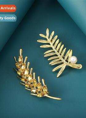Light luxury style gold crystal wheat brooch fashi barley al