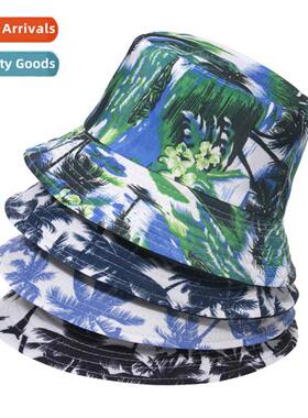 Printed cocut e double-sided wear basin hat summer outdoor o