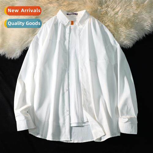 2023 Autumn  Winter new mens shirts Japanese casual solid co