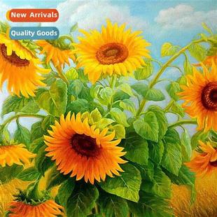 round diamds diamd sticker Sunflower painting full