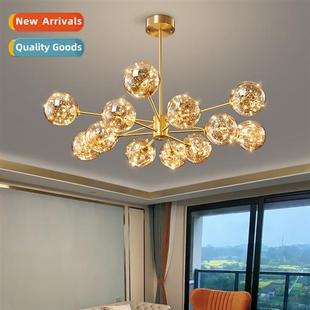 room mag Scinavian luxury Copper light chelier living modern