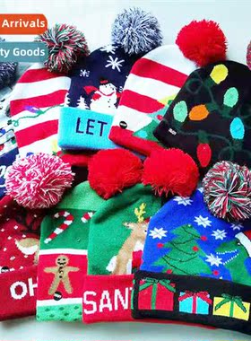 Christmas knted hat wh lights Christmas hat Halloween LED ha