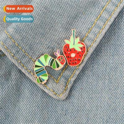 Brooch Creative Strawberry Bug Cowboy Badge Bag Collar Alloy