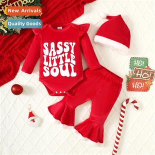 Christmas winter printed letters new 2023 fall Girls