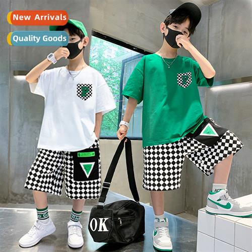 Childrens short-sleeved su middle and large children in  sum