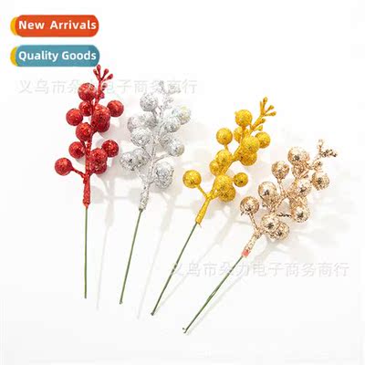 Christmas decoratis 12 head gold, silver, red glter simulati