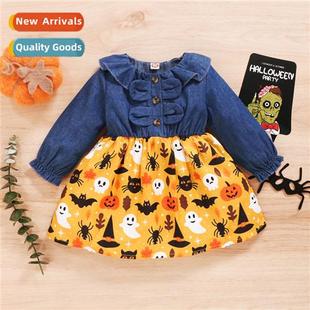 denim Autumn Halloween sleeved new 2021 Spring Girls