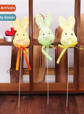 New Easter Day decoratis 9*5cm colorful foam rabb signed egg