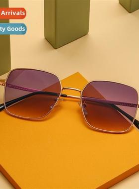 Metal n-magnetic elastic temples sunglasses fashi nd square