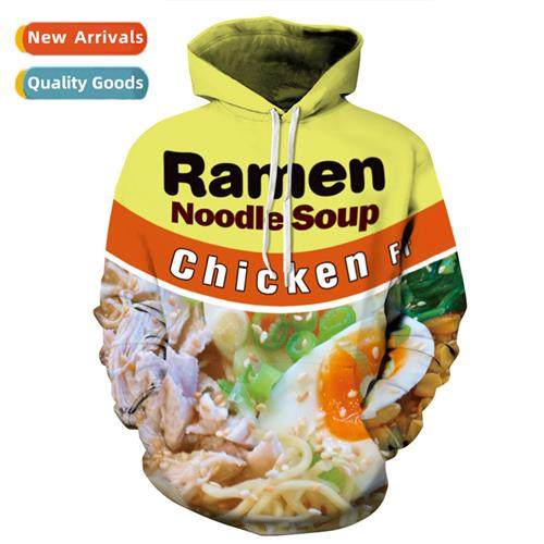 3D American Chicken Noodle Print Star Hooded Sweatshirt Tren
