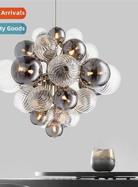Light luxury persaly diamd gray glass bubble ball chelier ir