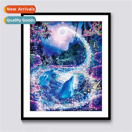 Stick drill painting new mo dolphin DIY full round diamd hma