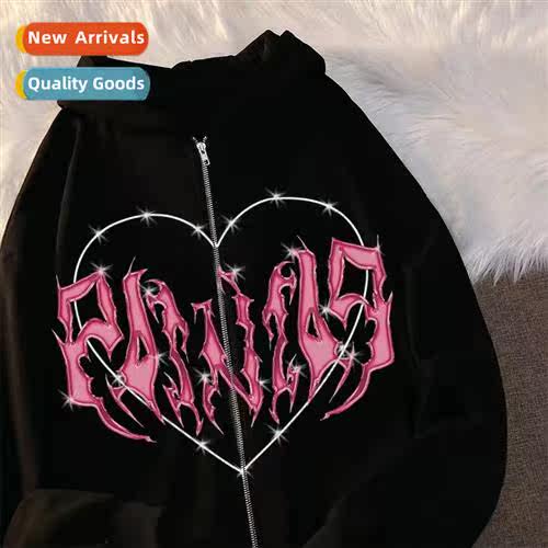 Zipper Style Love Be Printed Jacket y2K