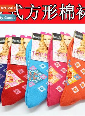 6015 Womens Small Square Cott Socks Variety  styles Winter W