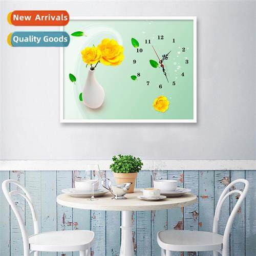 Diamd painting new DIY clear vase clock painting full  round