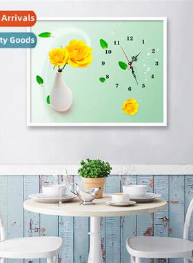Diamd painting new DIY clear vase clock painting full  round